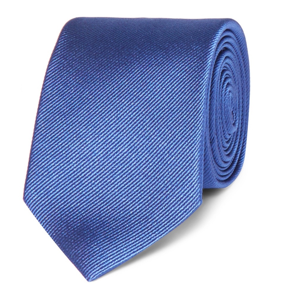 Dolce & Gabbana 100% Silk Twill Tie Royal Blue Made in Italy New